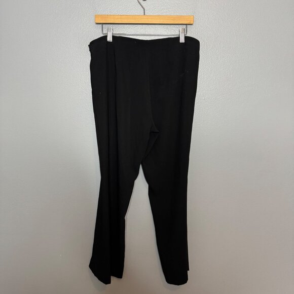 EILEEN FISHER black side zipper woven straight leg pants size 10 - Picture 6 of 7